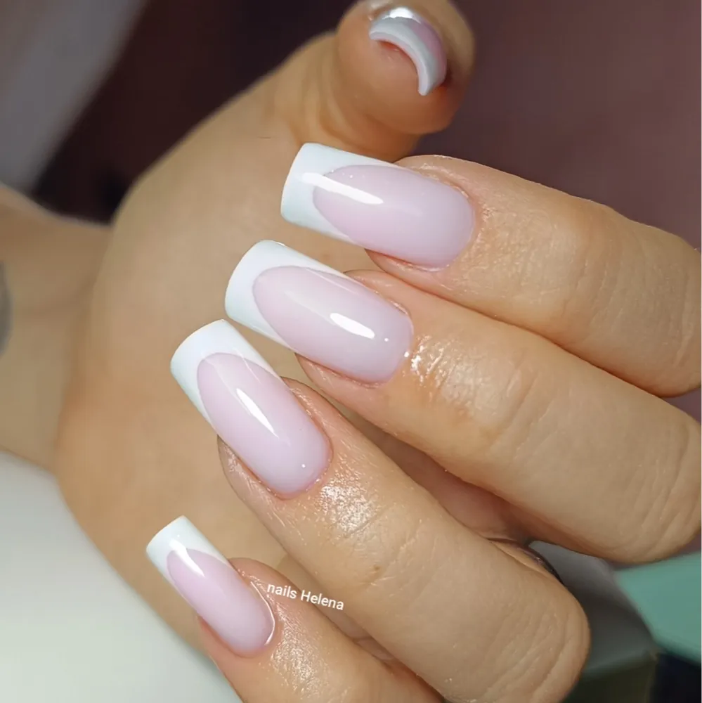 French tip manicure by Bond Beauty Larnaca