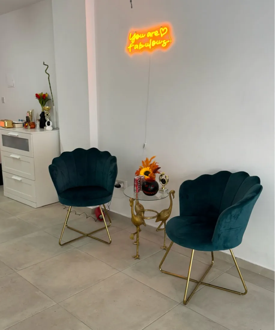 Bond Beauty treatment room in Larnaca with LED lash lamp